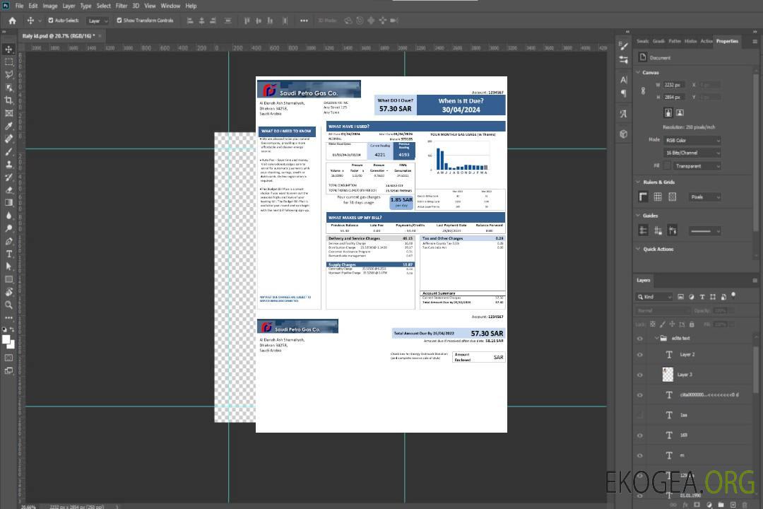 Arabie Saoudite Saudi Petro Gas Business Utility Bill, modèle Word et PDF template Arabie Saoudite Saudi Petro Gas Business Utility Bill, modèle Word et PDF template